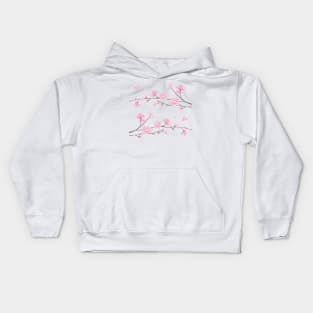 Cherry Blossom Branches – Transparent Background Kids Hoodie